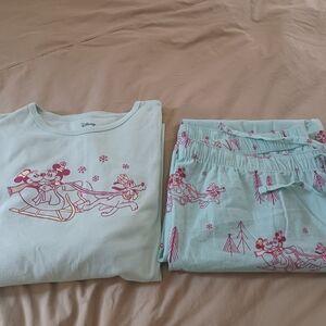Disney Kids Pajamas - Mint Green with Pink Accents